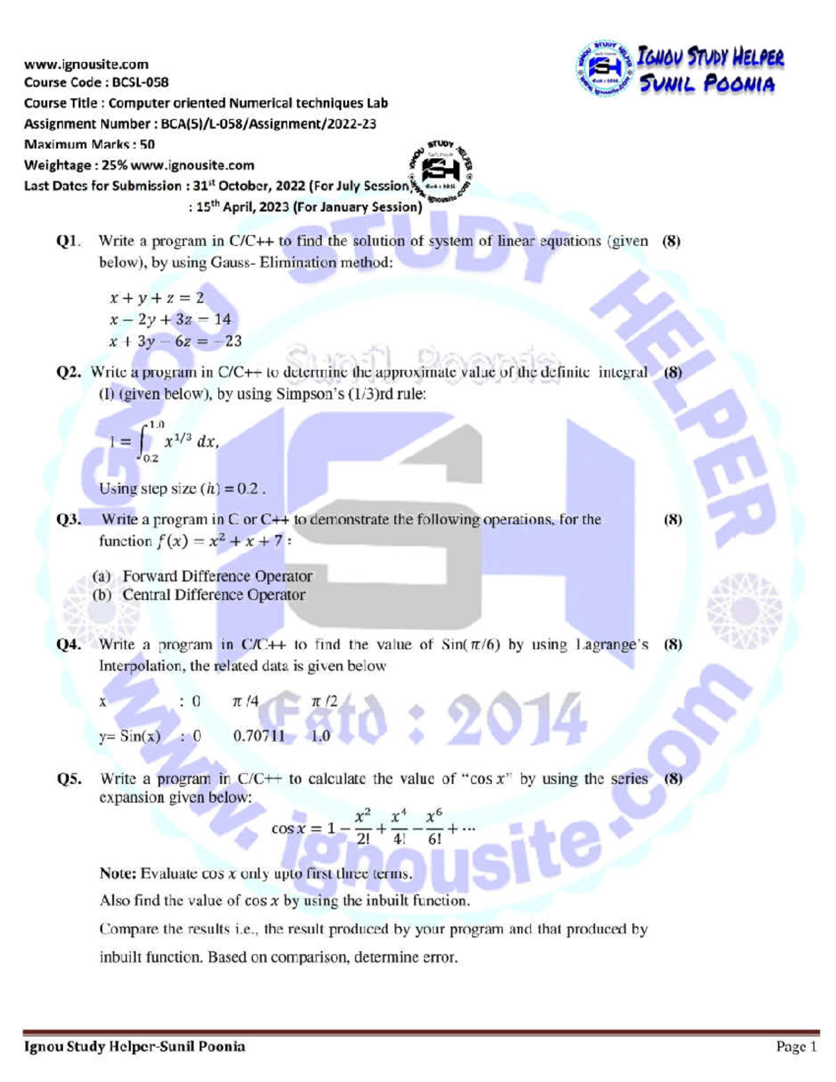 solved assignment b.a spring 2022