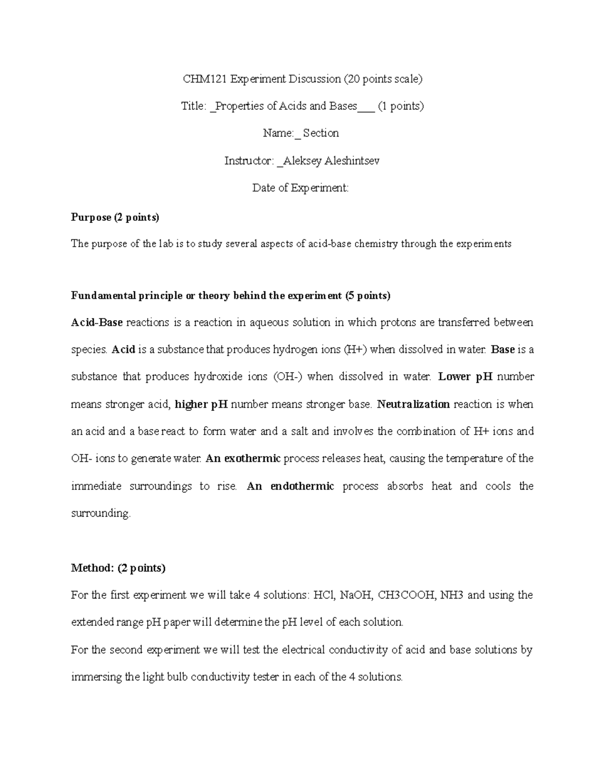 Properties of Acids and Bases - Acid is a substance that produces ...