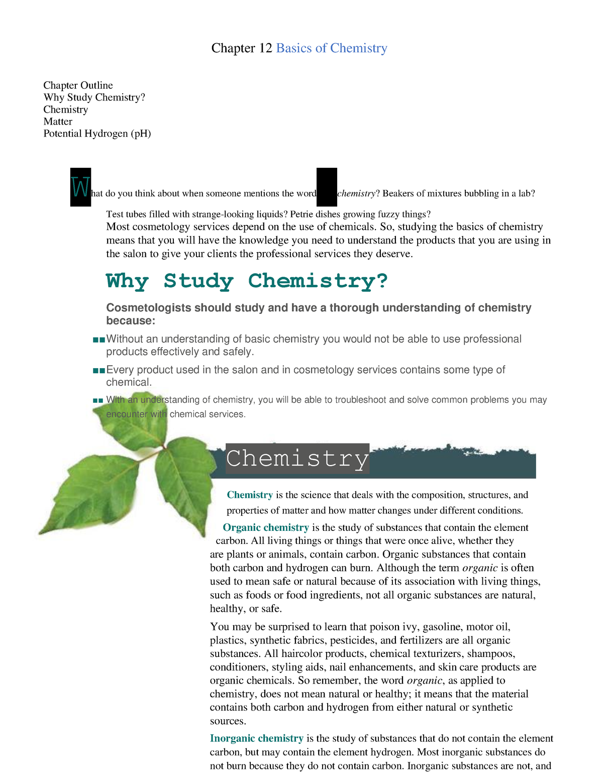 Ch12 Basics Of Chemistry - Chapter 12 Basics Of Chemistry Chapter ...