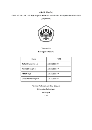 Acara II - Laprak - PENDAHULUAN 1 Latar Belakang Deskripsi Morfologi ...