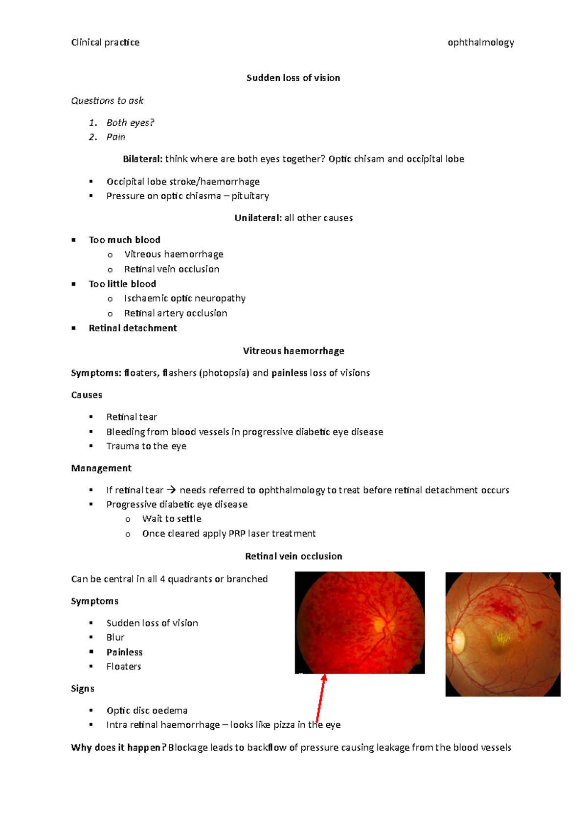 Sudden loss of vision clinical practice ophthalmology sudden loss of
