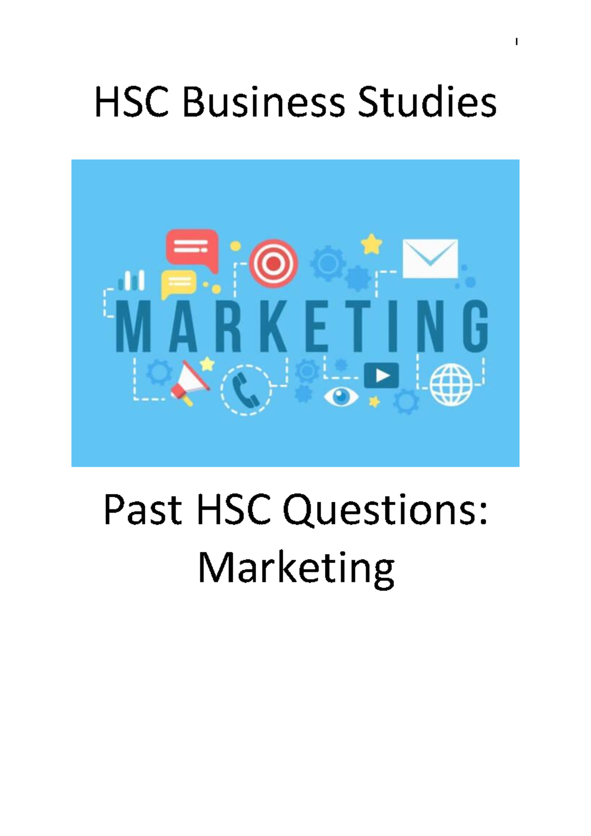 Marketing Past Papers and Answers Booklet - HSC Business Studies Past ...
