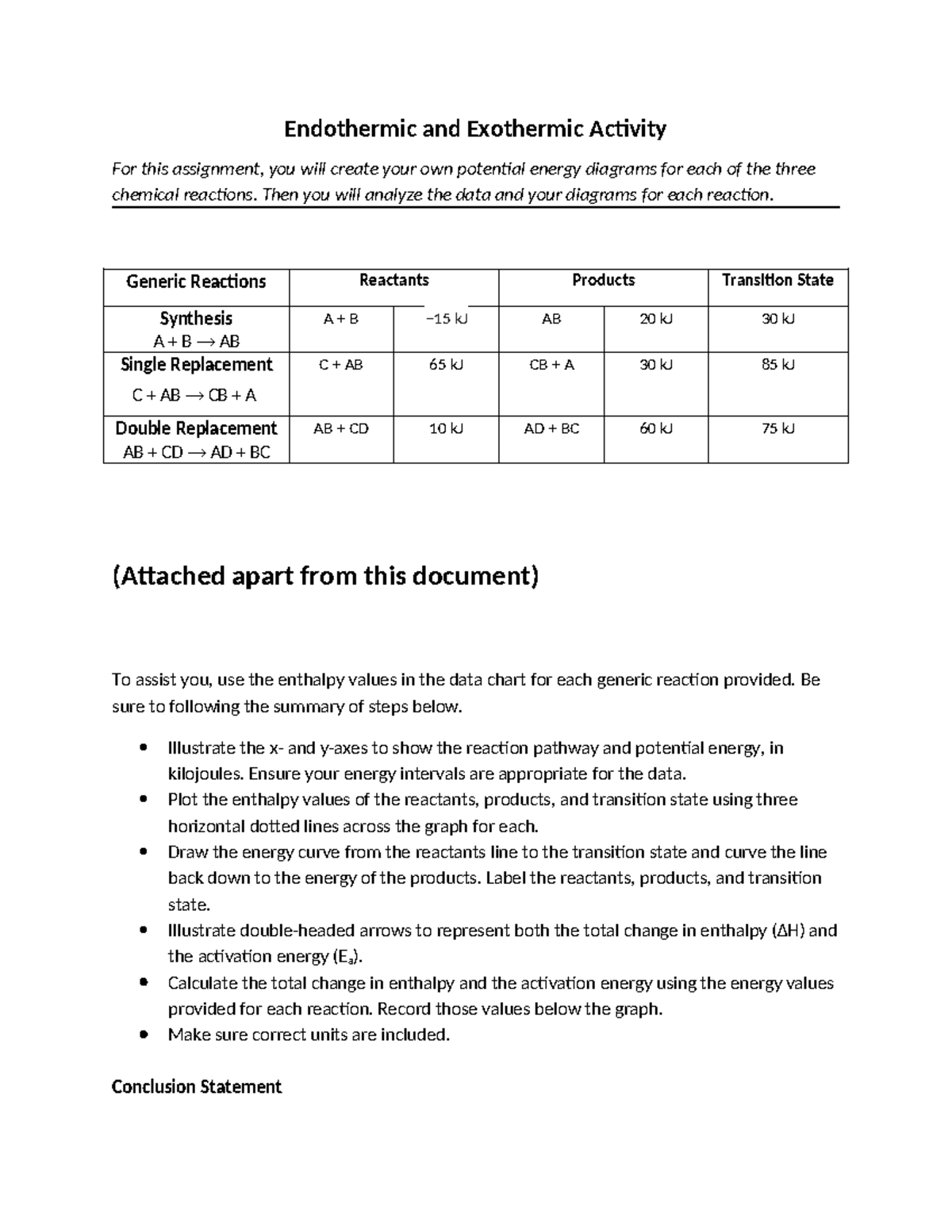 Exo lab activity - here is some extra help - Endothermic and Exothermic ...