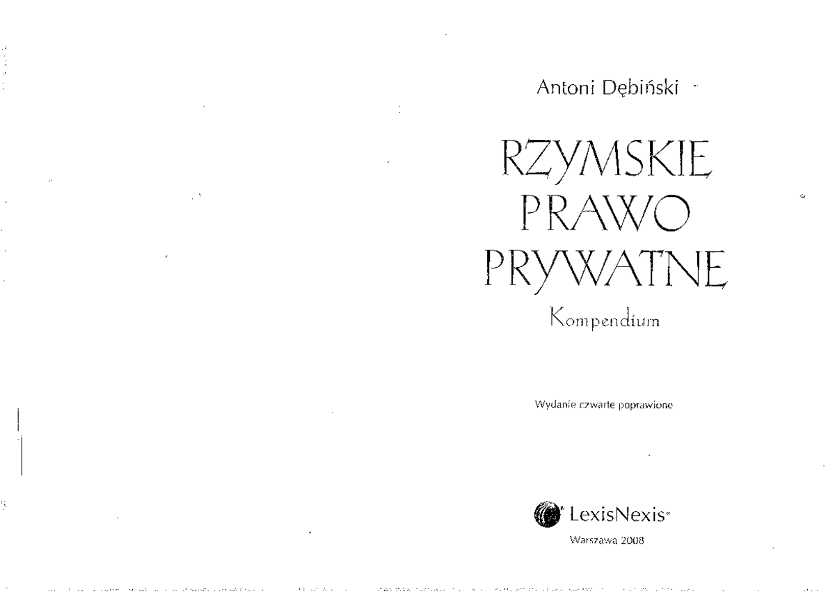 Dębiński A - Rzymskie Prawo Prywatne.Kompendium wyd 4 — kopia - Prawo