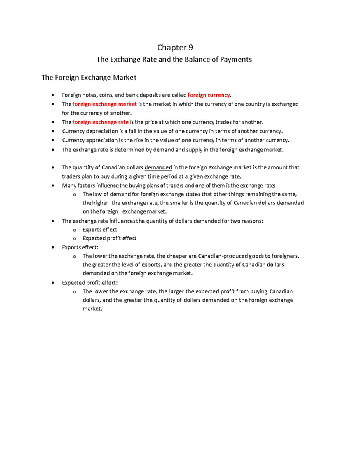 Ec1022 Chapter+9 10e - econ1022 - Chapter 9 The Exchange Rate and the ...