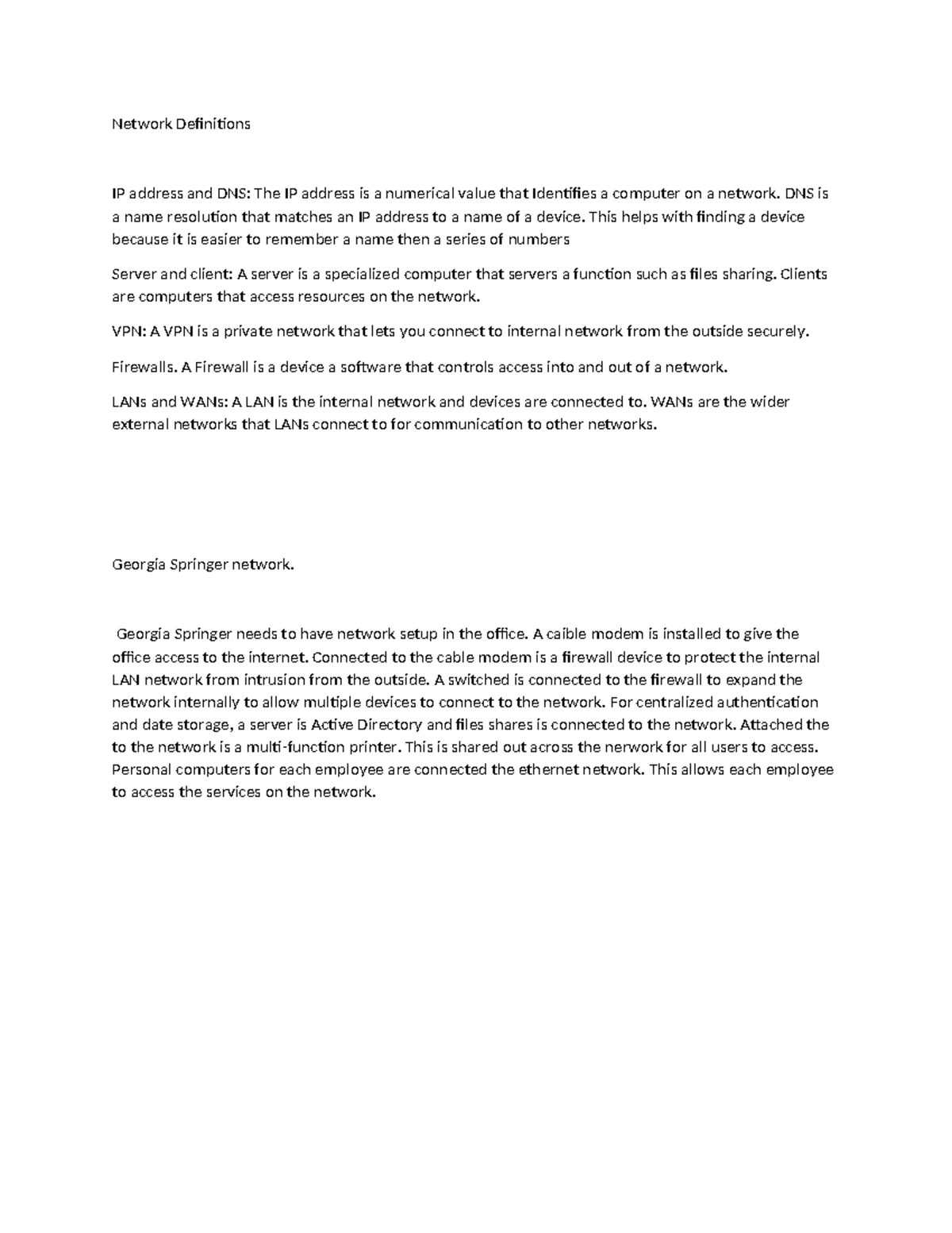 Network Proposal - Drafts for assignments - Network Definitions IP ...