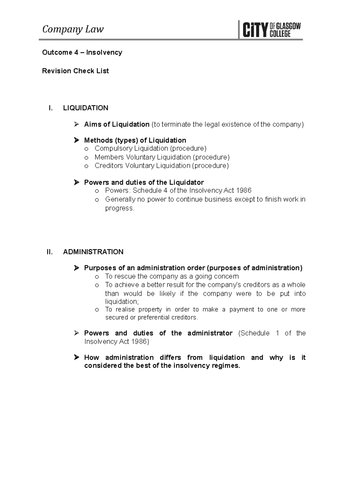 company-law-outcome-4-revision-check-list-company-law-outcome-4