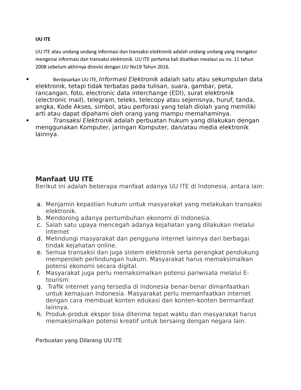 UU ITE - UU ITE Atau Undang Undang Informasi Dan Transaksi Elektronik ...