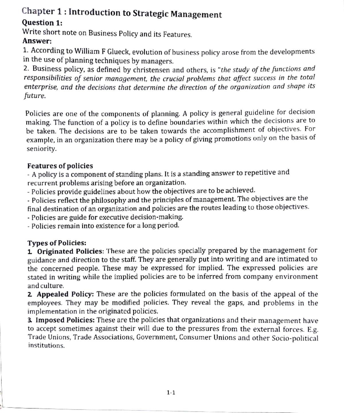 Introduction to strategic management part 1 - Chapter 1: Introduction ...
