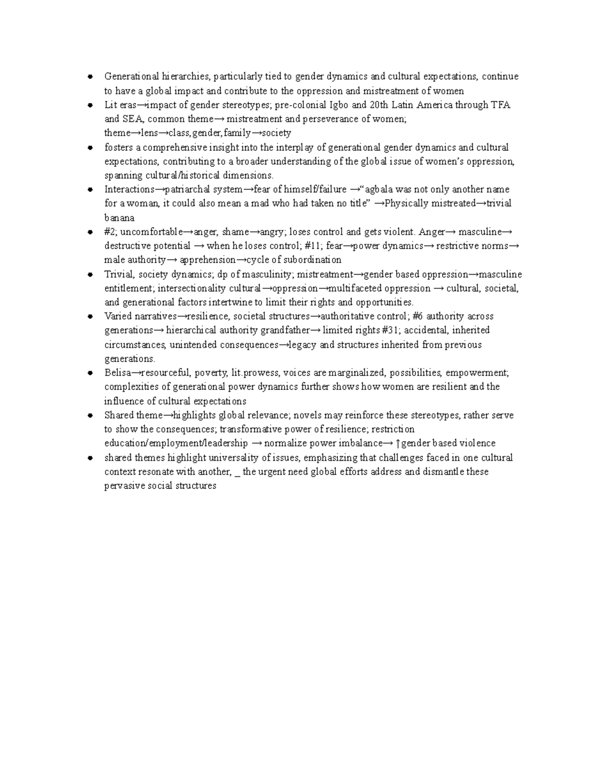 english io notes - Generational hierarchies, particularly tied to ...