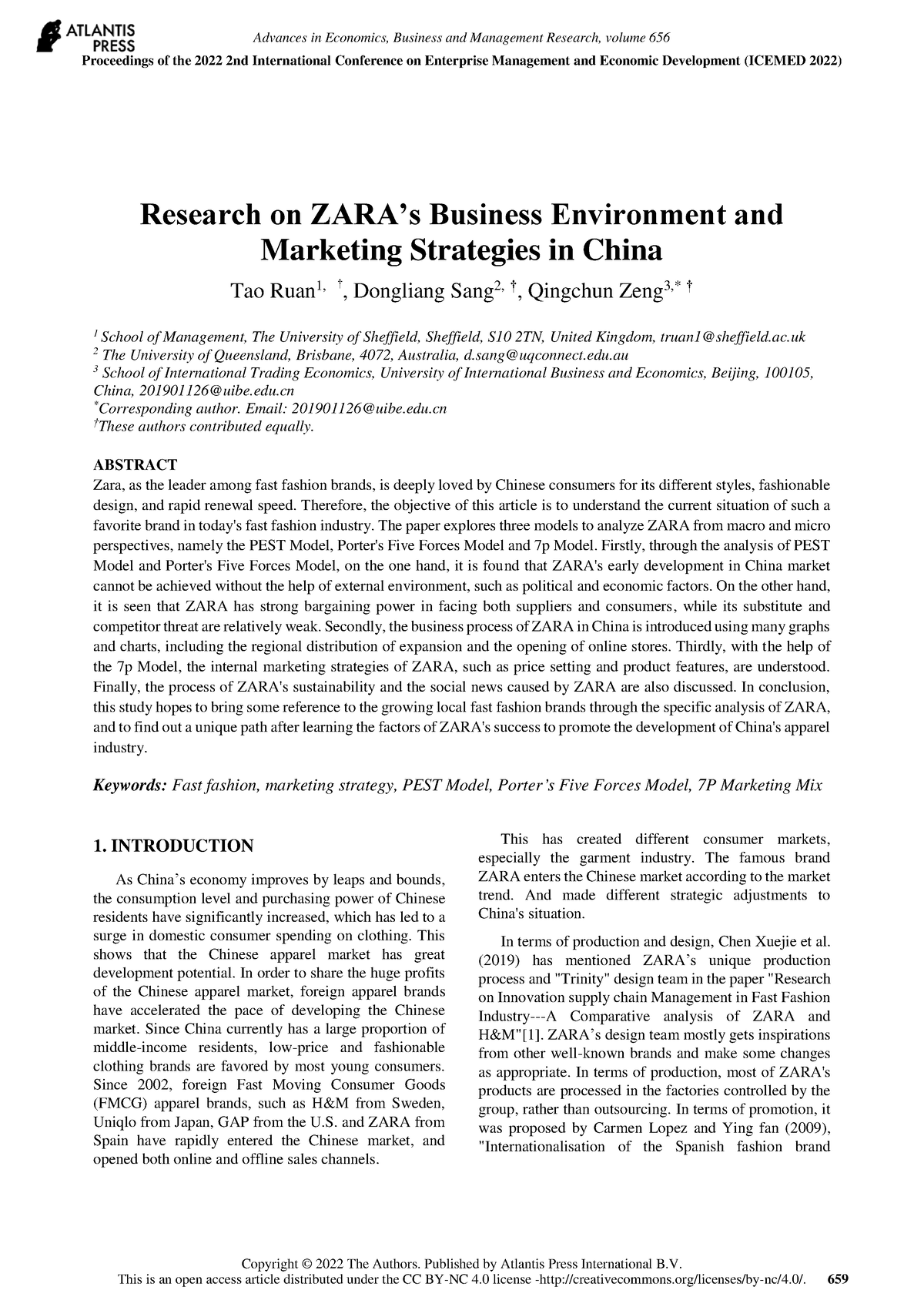 literature review of zara