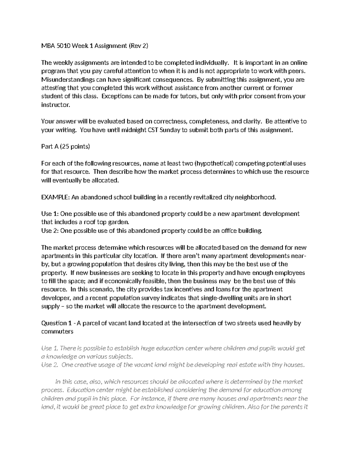 MBA 5010 Week 1 assignment Arapgul Kodiralieva - MBA 5010 Week 1 ...