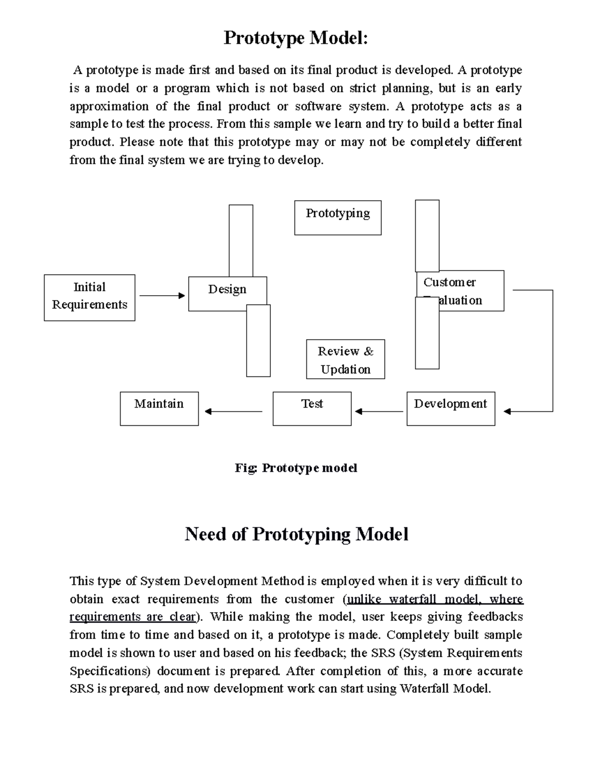 Prototype Model - Thanks - Prototype Model: A prototype is made first ...
