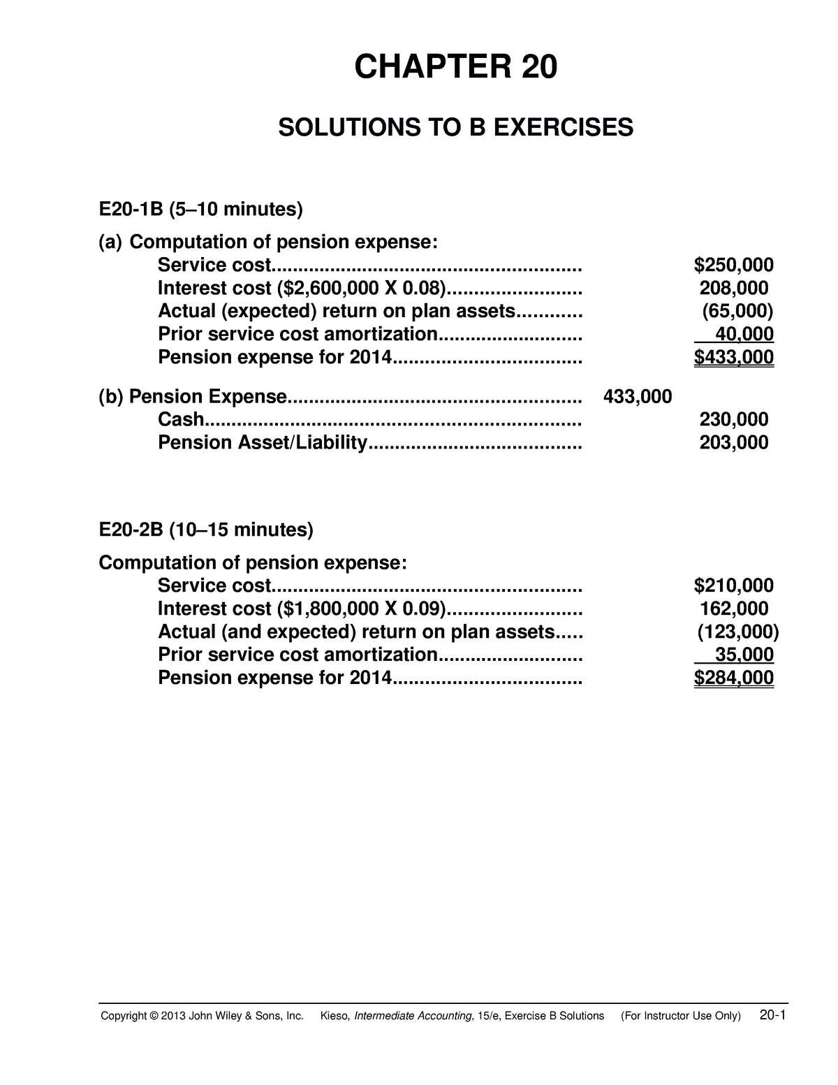 Solution Manual Intermediate Accounting 15th Kiesoch 20 - CHAPTER 20 ...