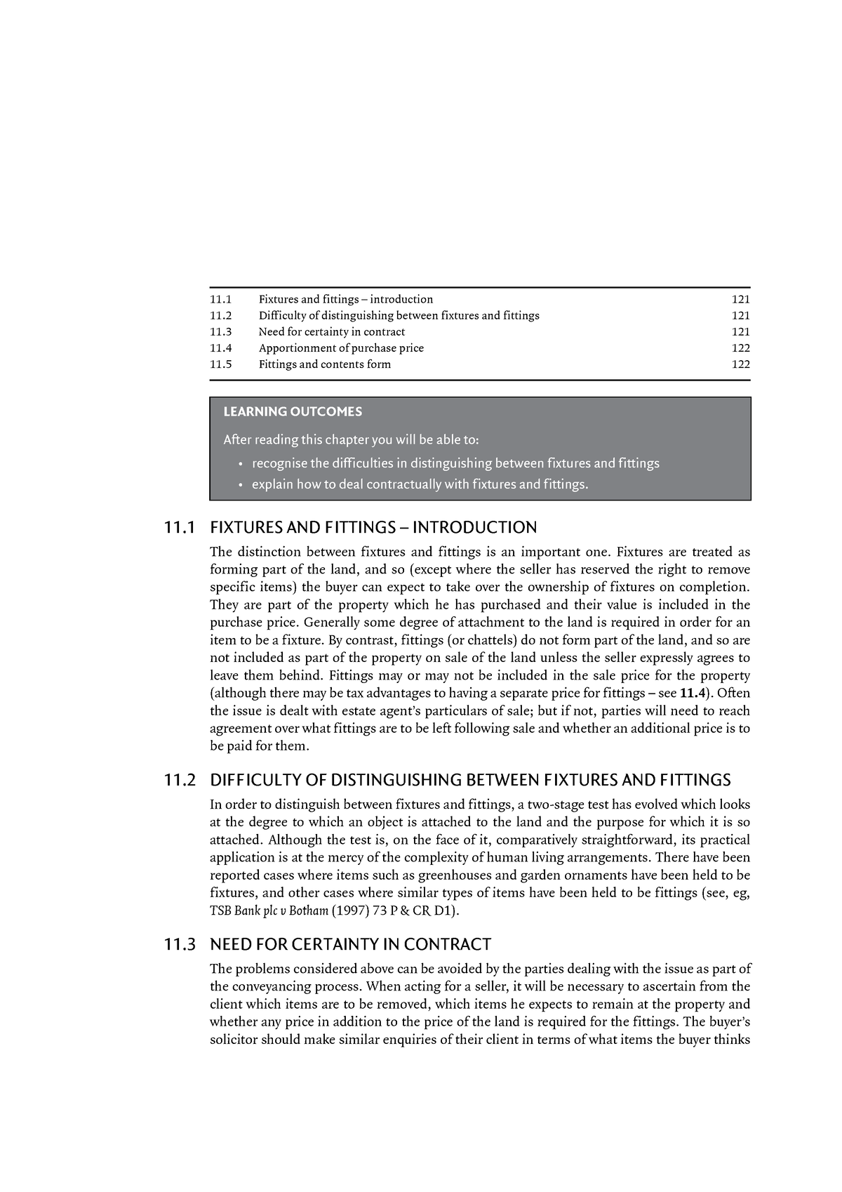 Fixtures and Fittings in land law Fixtures and Fittings 121 C H A P T