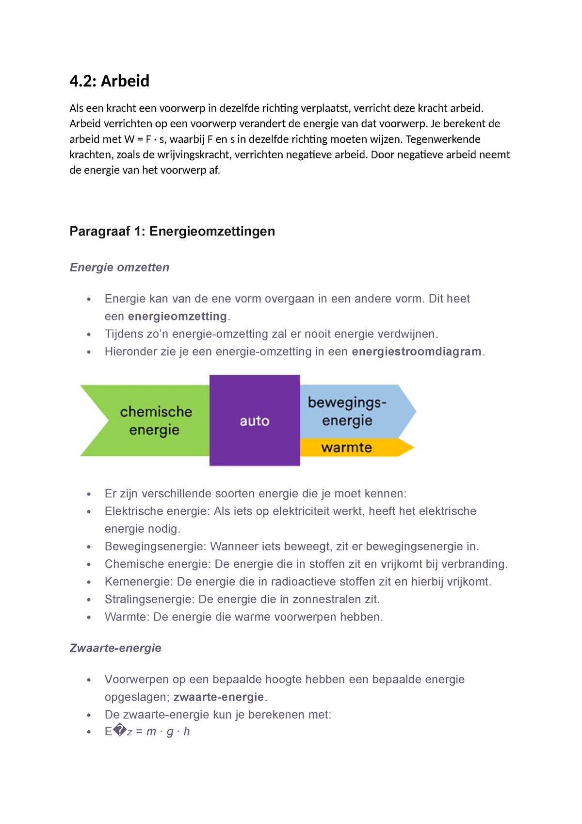 Natuurkunde Samenvatting - 4: Arbeid Als Een Kracht Een Voorwerp In ...