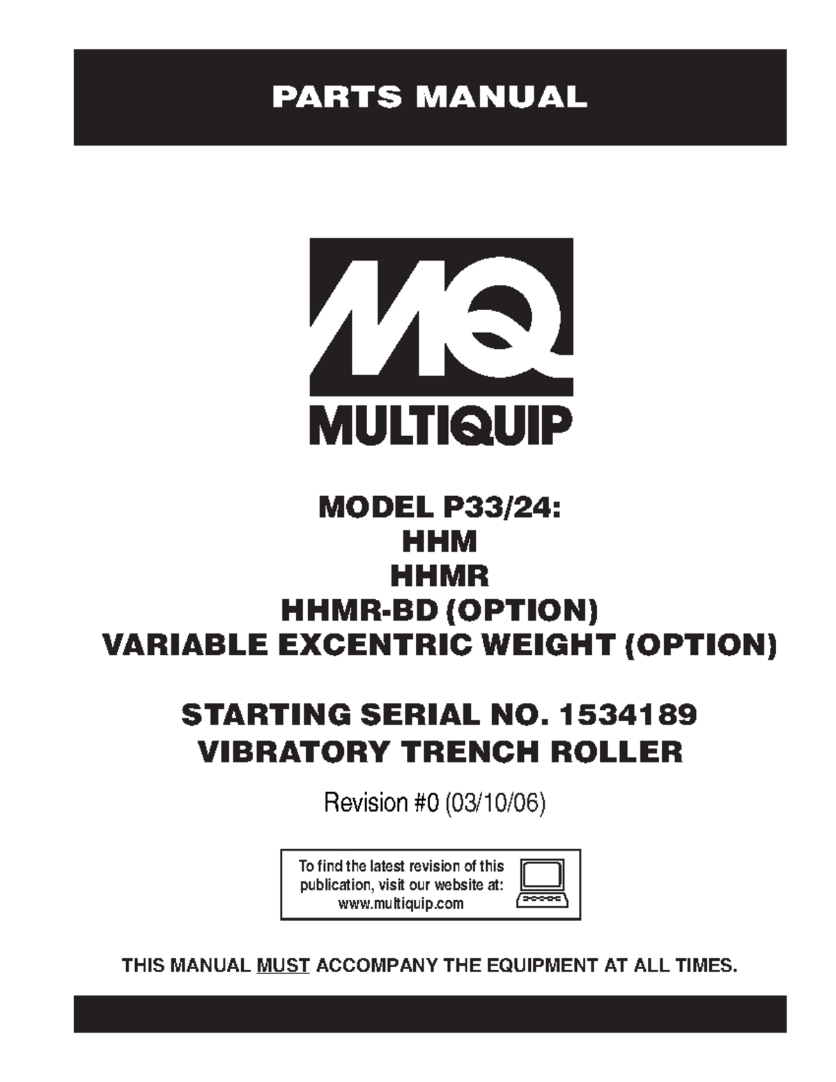 Rammax P3324 Parts Manual - Revision #0 (03/10/06) MODEL P33/24: HHM ...