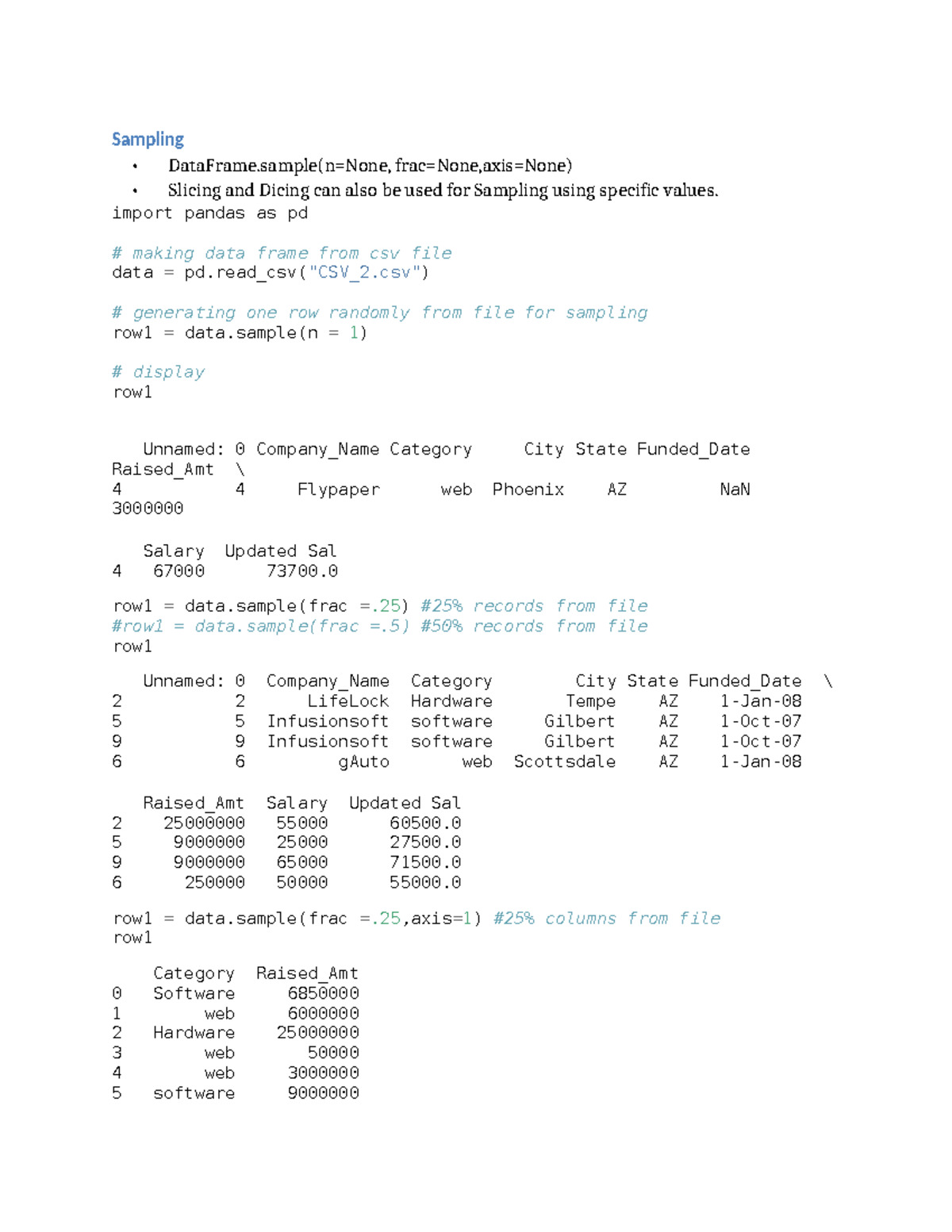 unit-3-11-sampling-join-merge-duplicate-values-in-python-sampling