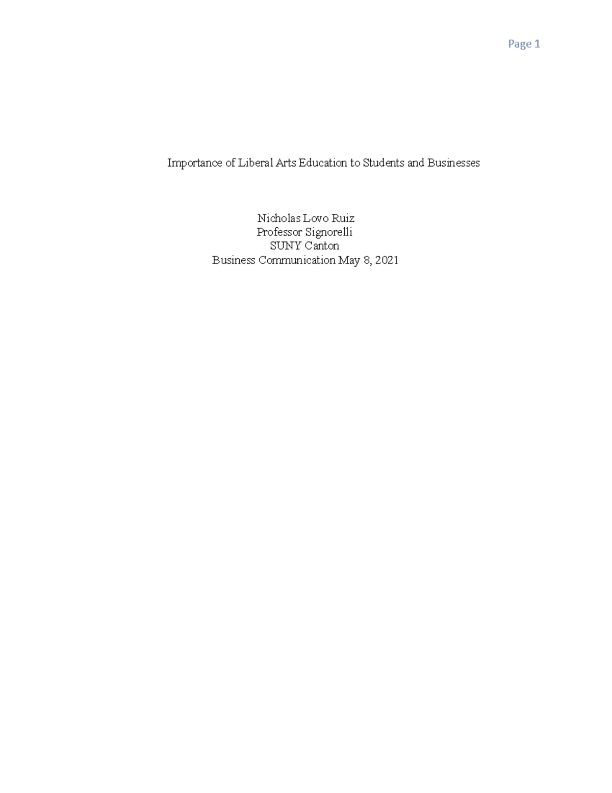Sigprof This Essay Discusses The Importance Of Liberal Arts Education 