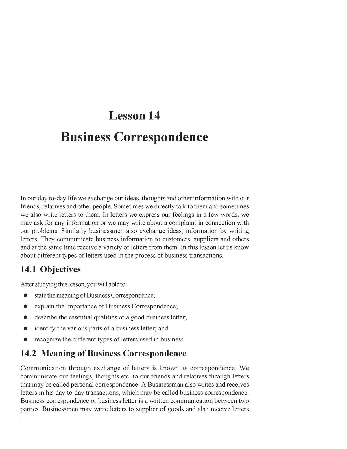 business-letters-2019-lesson-14-business-correspondence-in-our-day-to-day-life-we-exchange-our