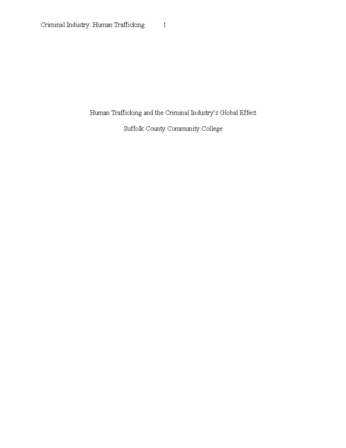 human trafficking dissertation