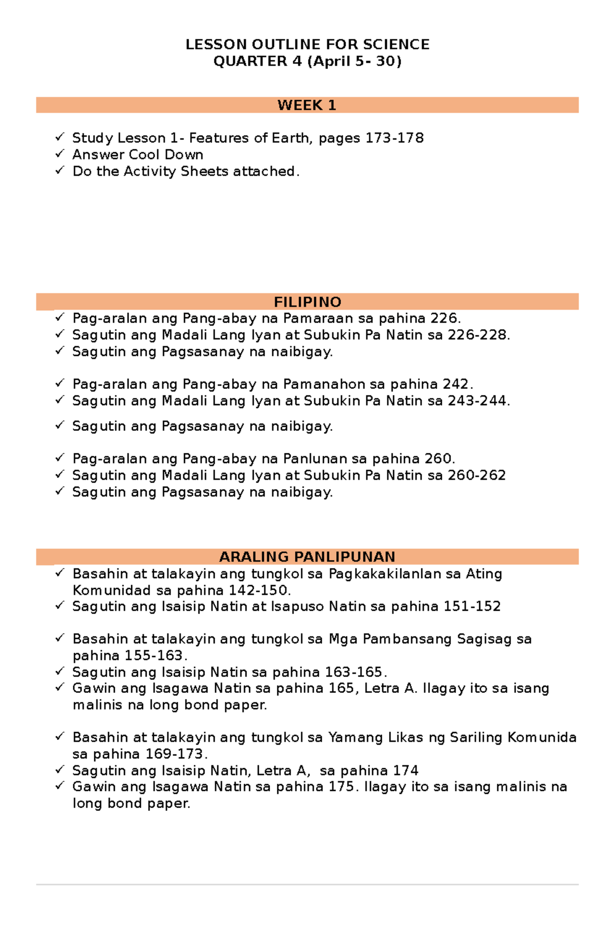 MATH2 WEEK5-8 - module - LESSON OUTLINE FOR SCIENCE QUARTER 4 (April 5 ...