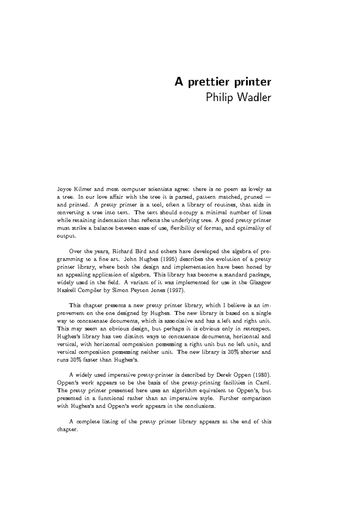 Prettier - Bdjjebdjhi - A Prettier Printer Philip Wadler Joyce Kilmer ...