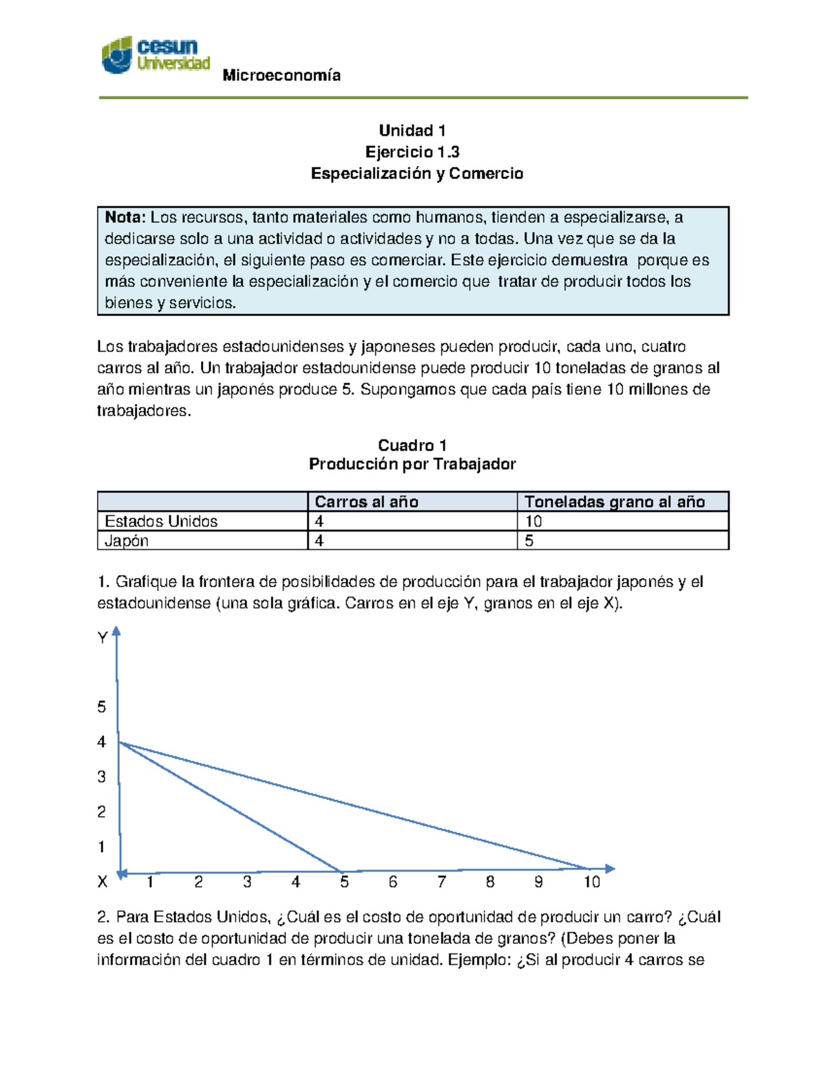 Microeconomia Unidad 1 Ejercicio 1 3 Esp - Microeconomía Unidad 1 ...