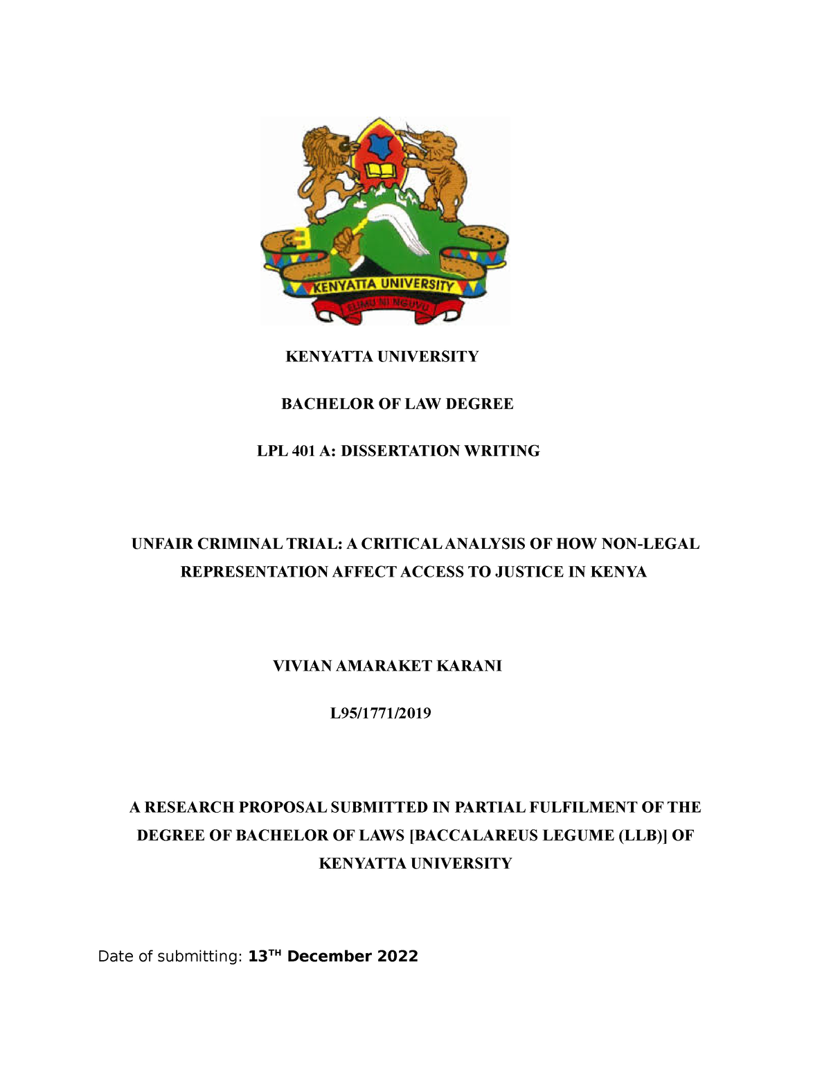 sample research proposal kenyatta university