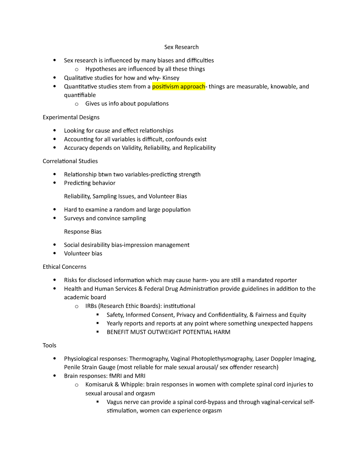 Chapter 3 Lecture And Reading Notes Sex Research Sex Research Is Influenced By Many Biases 5961