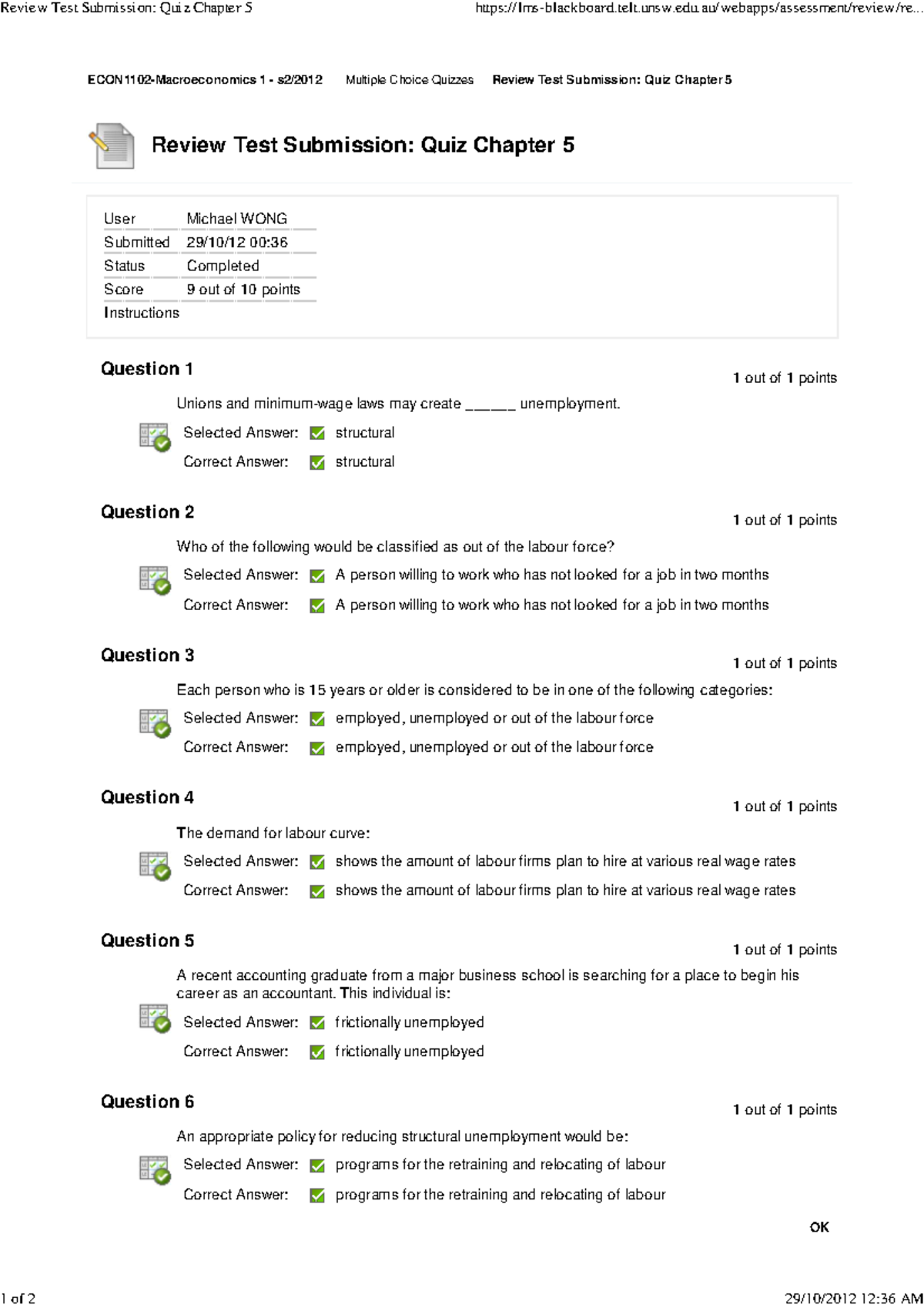 Merged Chapter 1-4 quiz qs - ECON1102-Macroeconomics 1 - s2/2012 ...