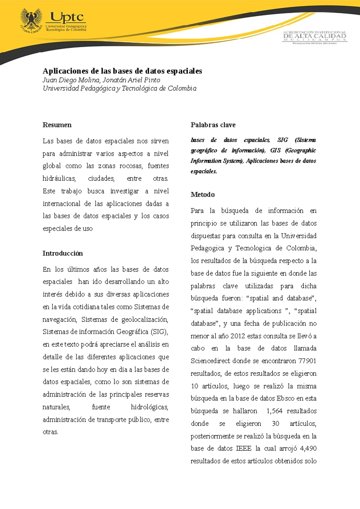 Articulo - Nota: 42 - Aplicaciones de las bases de datos Juan Diego ...