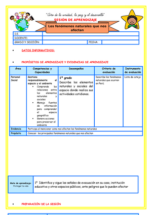 Sesion de comunicacion Simbolos Patrios - I. DATOS INFORMATIVOS A ...