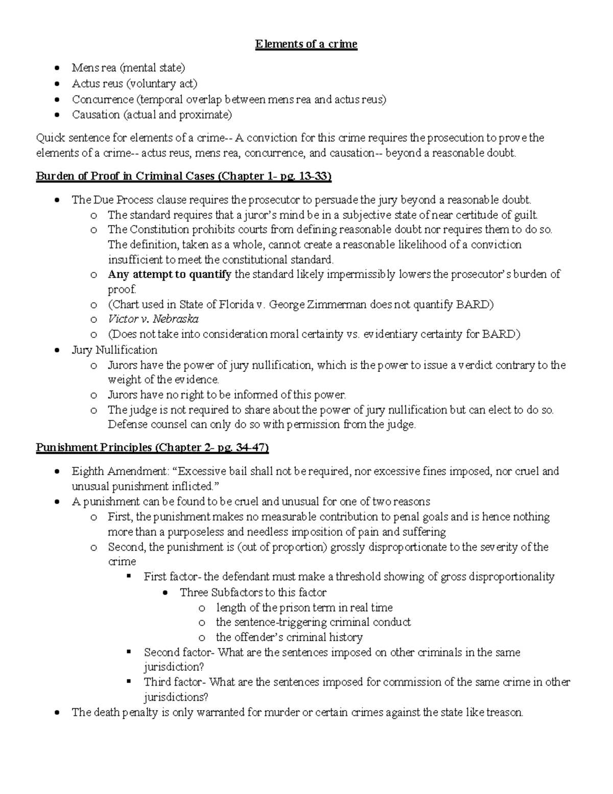 Elements of a crime - Elements of a crime Mens rea (mental state) Actus ...