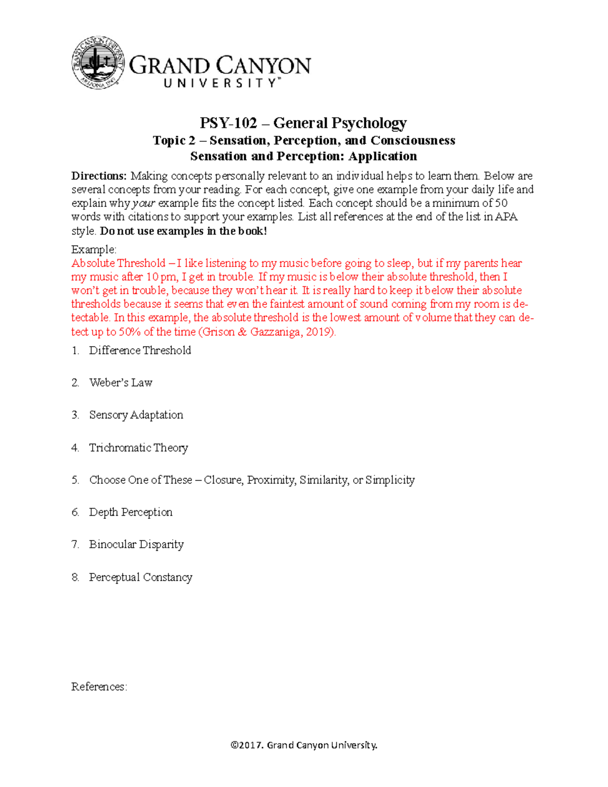 Psy102 Rs Sensation Perception Applications Psy 102 General Psychology Topic 2 Sensation 