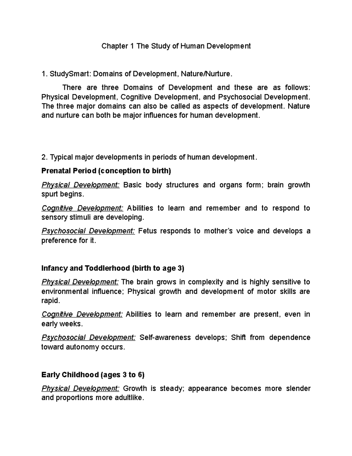 research study about human development