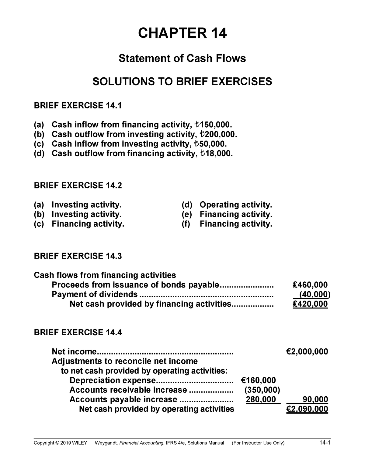 Kieso 4e CH14 Statement Of Cash Flows Solutions 202010 6 - Copyright ...