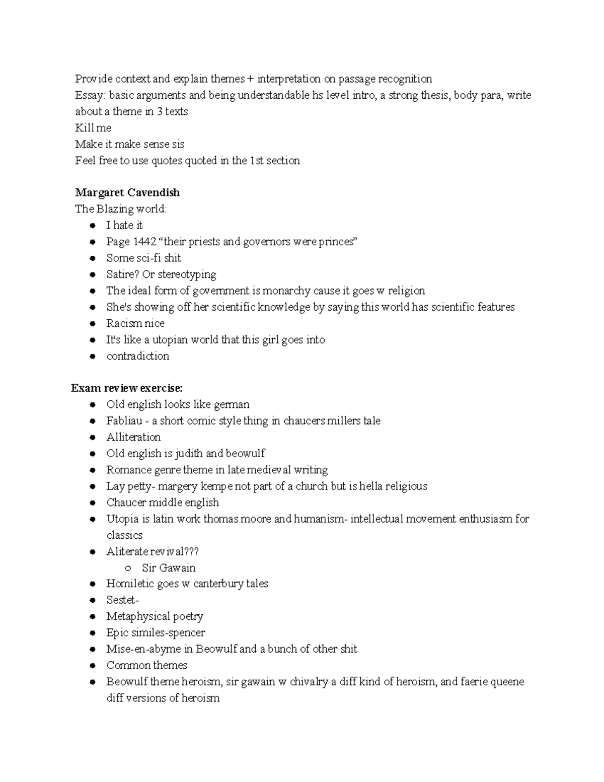 Eng 202 tut nov 28 - ENG202H1 BRIT LIT 1- MISHA TERAMURA TUTORIAL NOTES ...
