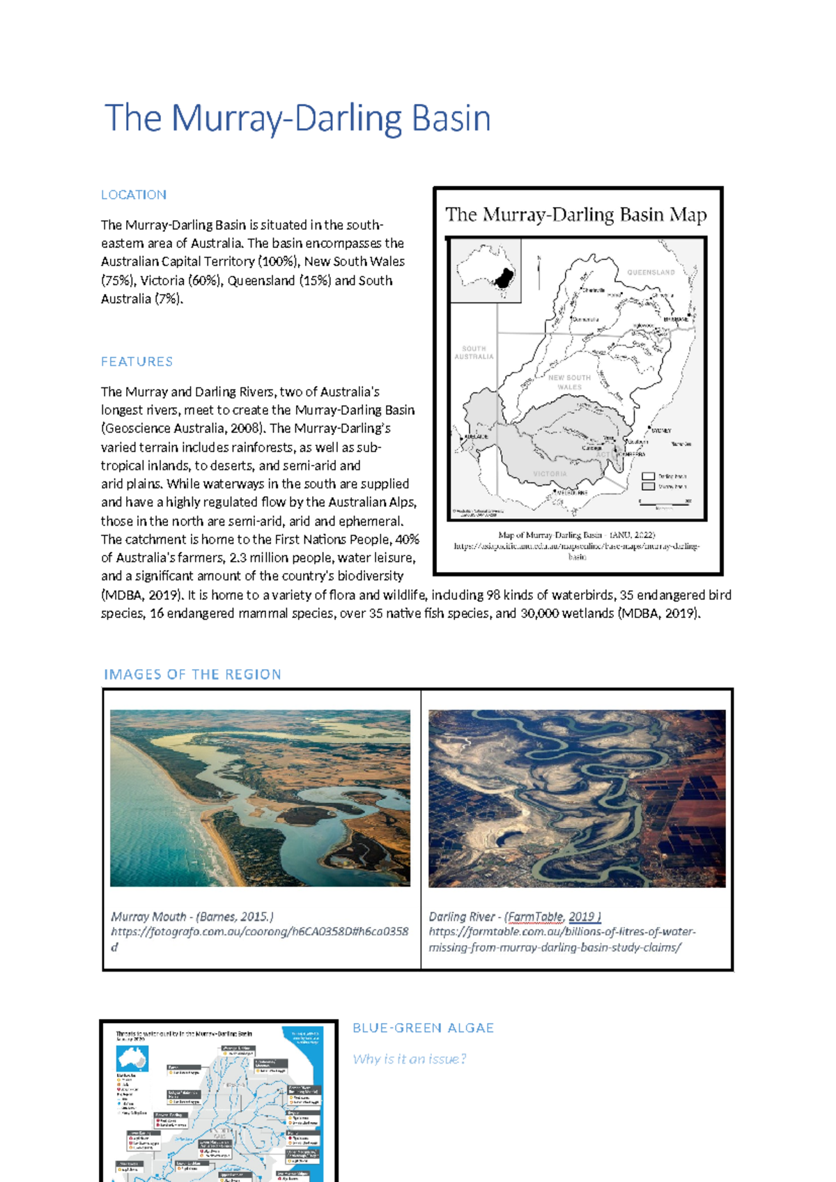 Geography Assessment Task 1 - Research Task Murray-Darling Basin ...