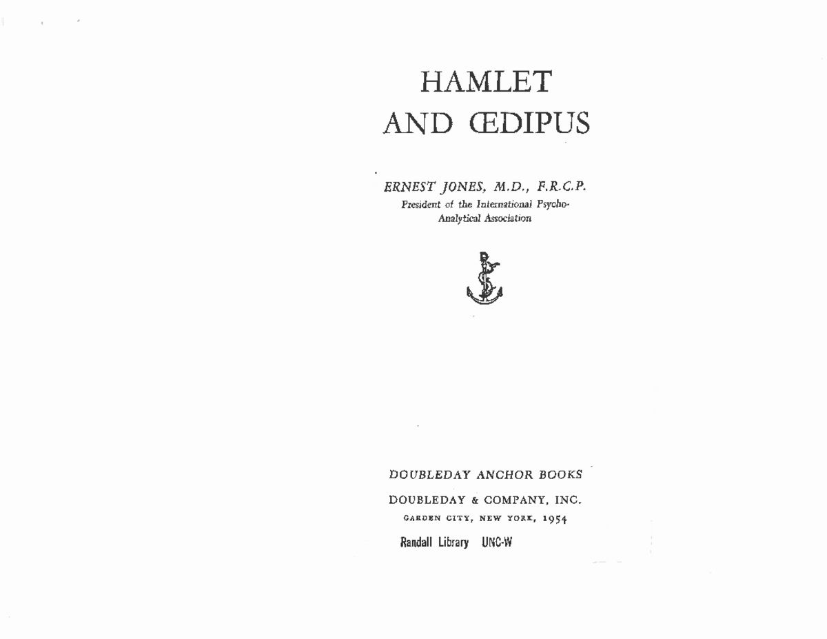 Jones Hamlet Oedipus Food economics Studocu