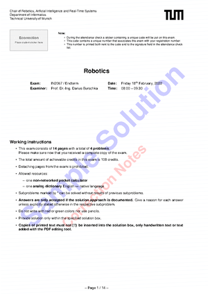 Solution ROB retake - Wintersemester - Sample SolutionCorrection Notes ...