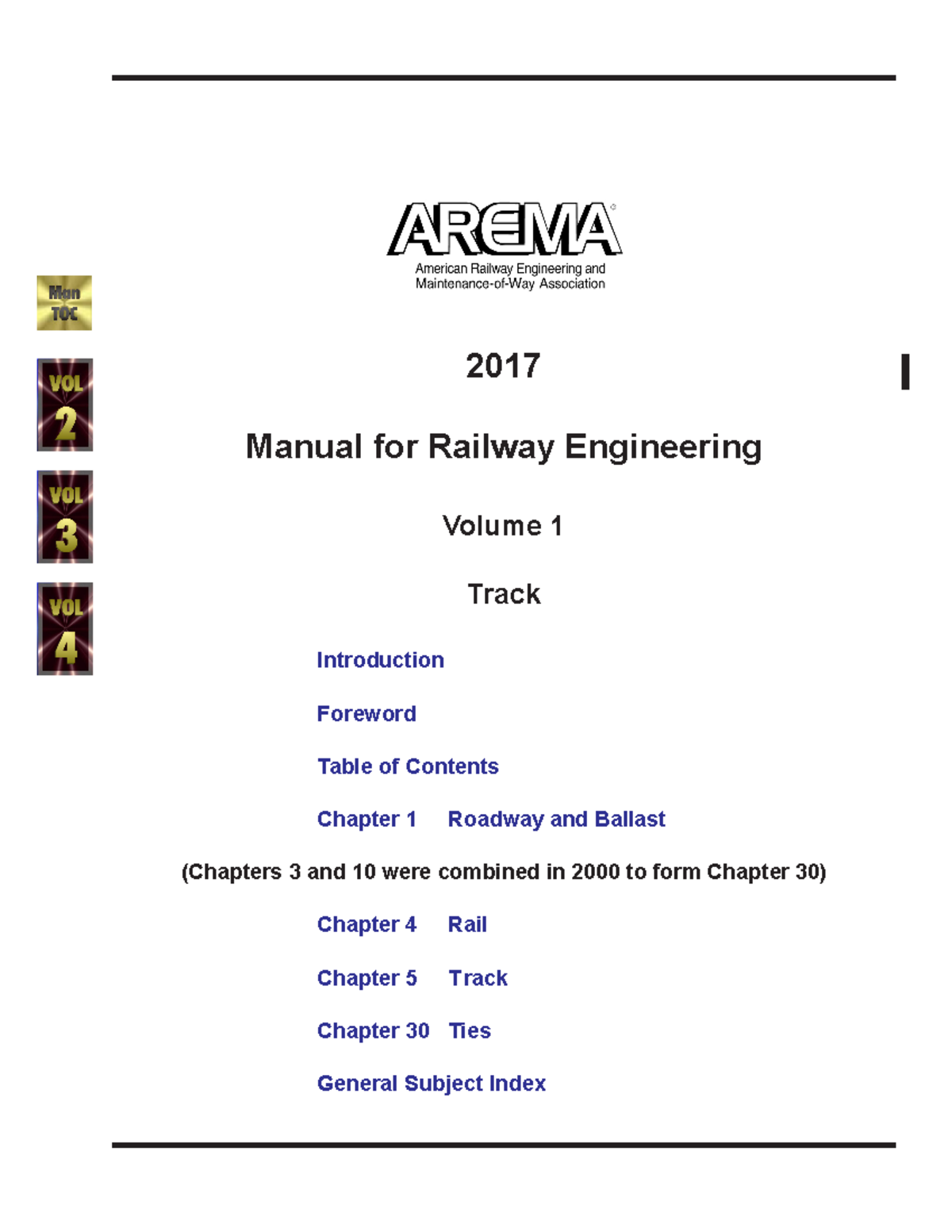 1 0 Title Arema 01 1 3 2017 Manual for Railway Engineering Volume 1
