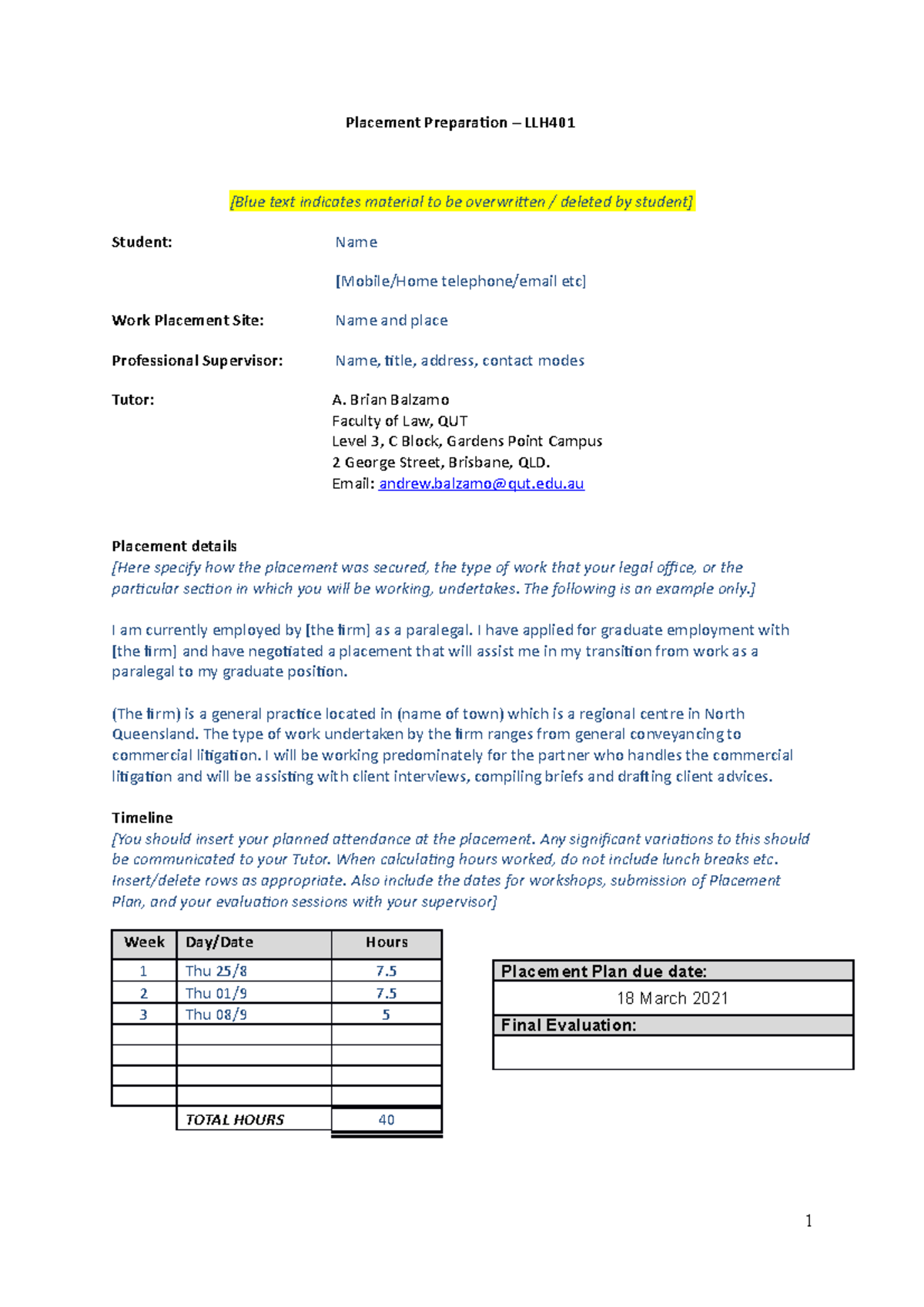 Self-Placement Plan 2021 (1)0 - Placement Preparation – LLH [Blue text ...