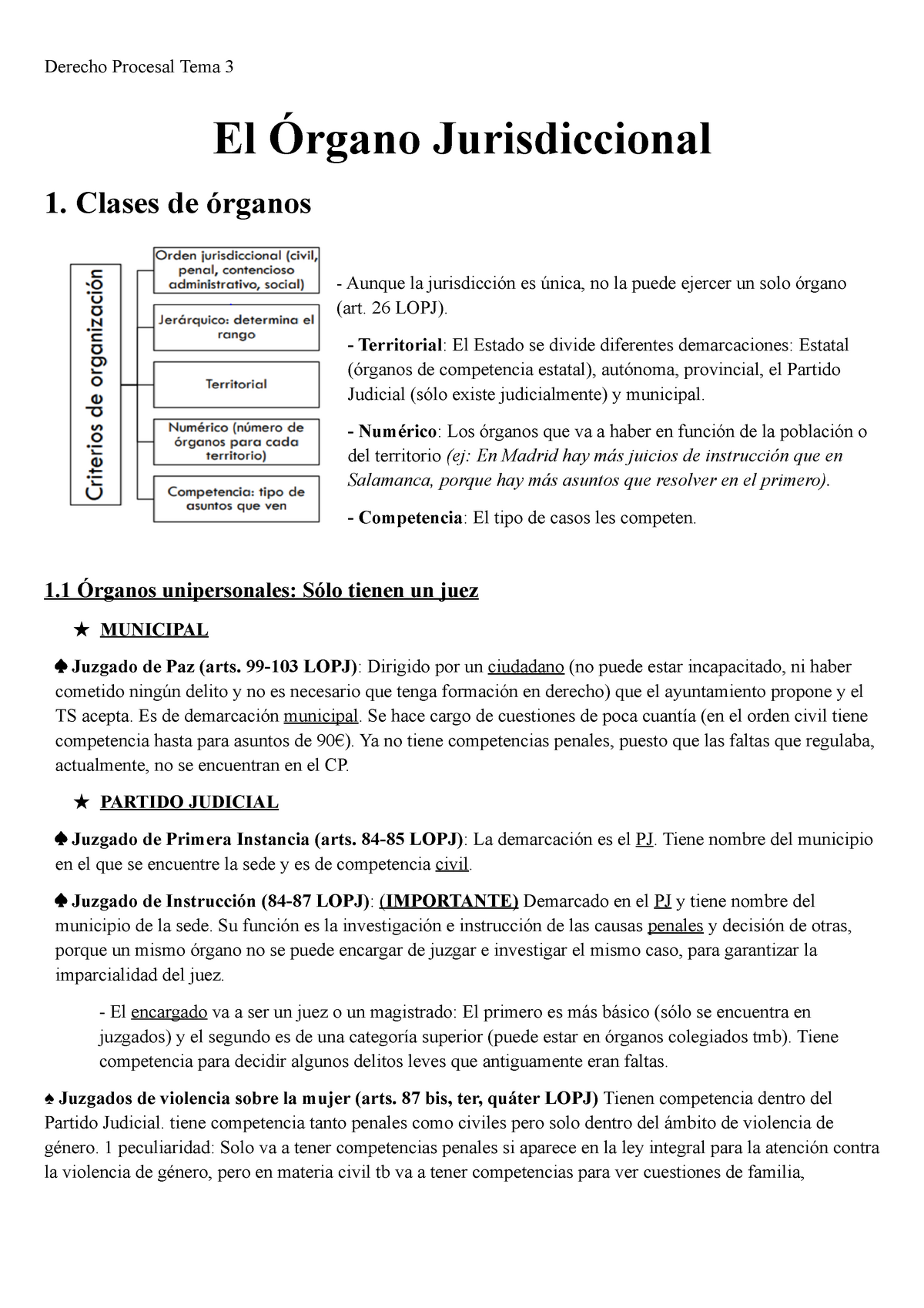 3 El Órgano Jurisdiccional El Órgano Jurisdiccional 1 Clases De órganos Aunque La 5559