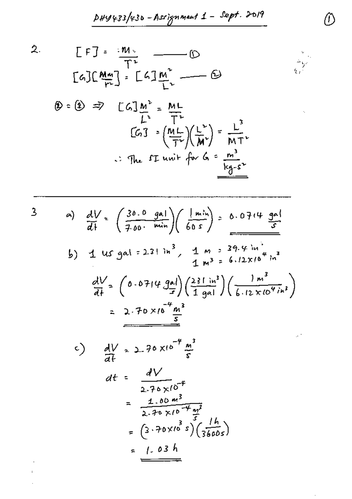 PHY433 430 - Solution to Assignment 1 - Sept 2019 - Jan 2020 ...