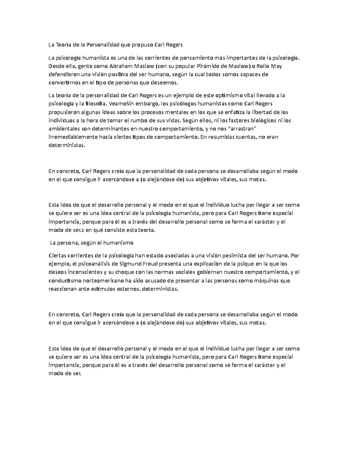 La Teoria De La Personalidad Que Propuso Carl Rogers 22 La Teoria De La Personalidad Que Propuso Studocu