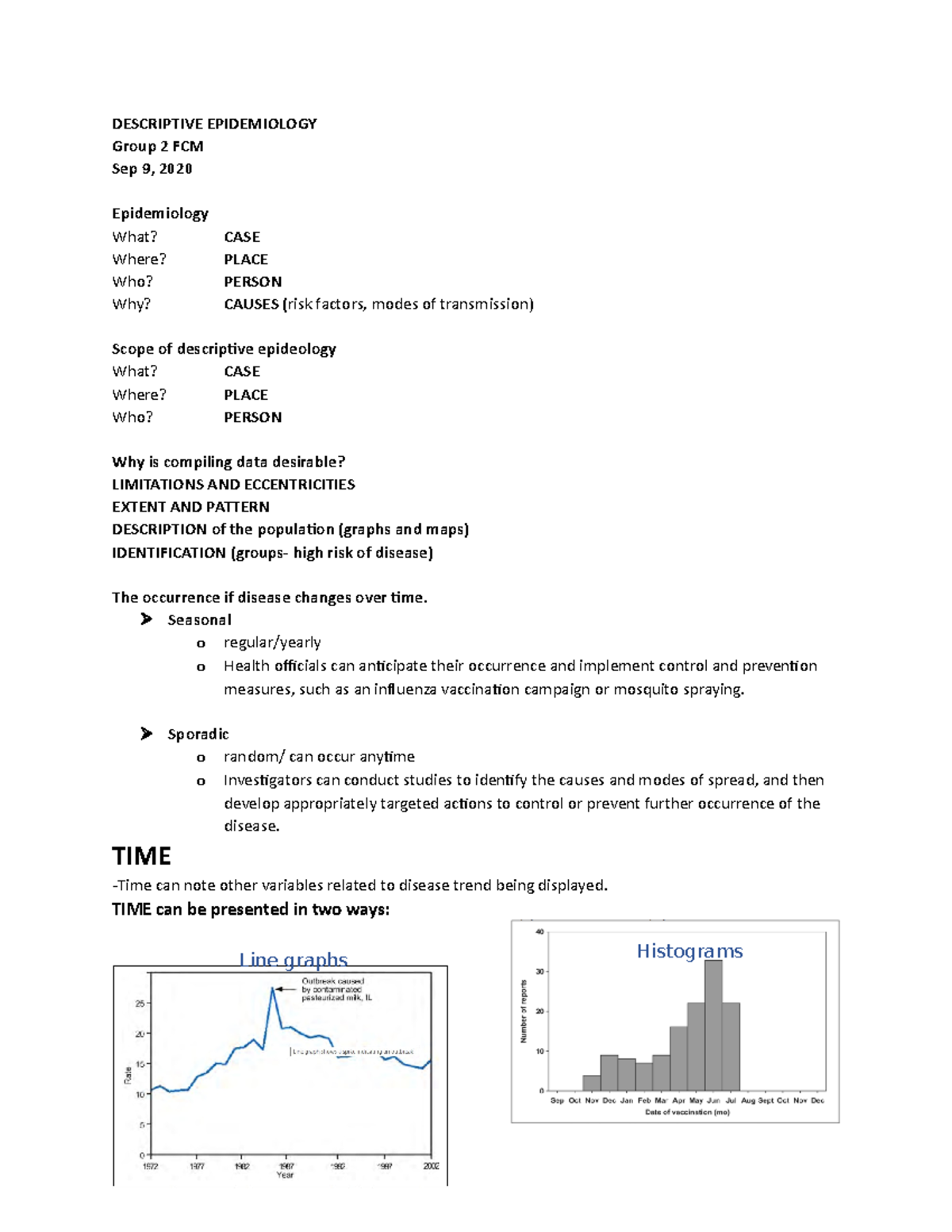 Descriptive- Epidemiology - DESCRIPTIVE EPIDEMIOLOGY Group 2 FCM Sep 9 ...