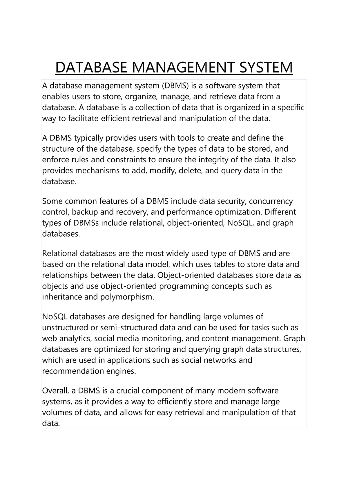 research topics on database management system