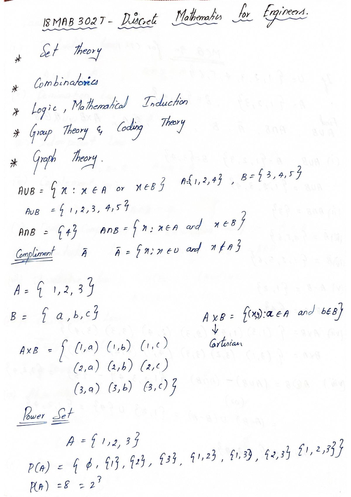 Maths Notes(unit-1) By Avinash(EKE) - Discrete Mathematics - Studocu