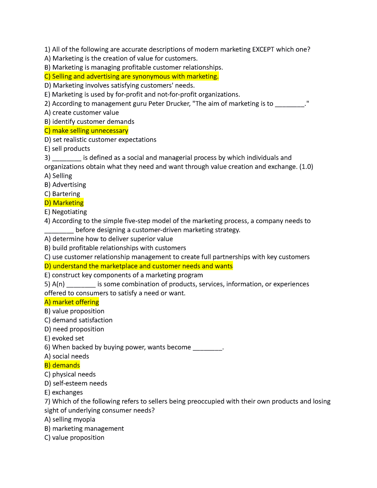 Mkt101 - Quiz 1 - All Of The Following Are Accurate Descriptions Of ...